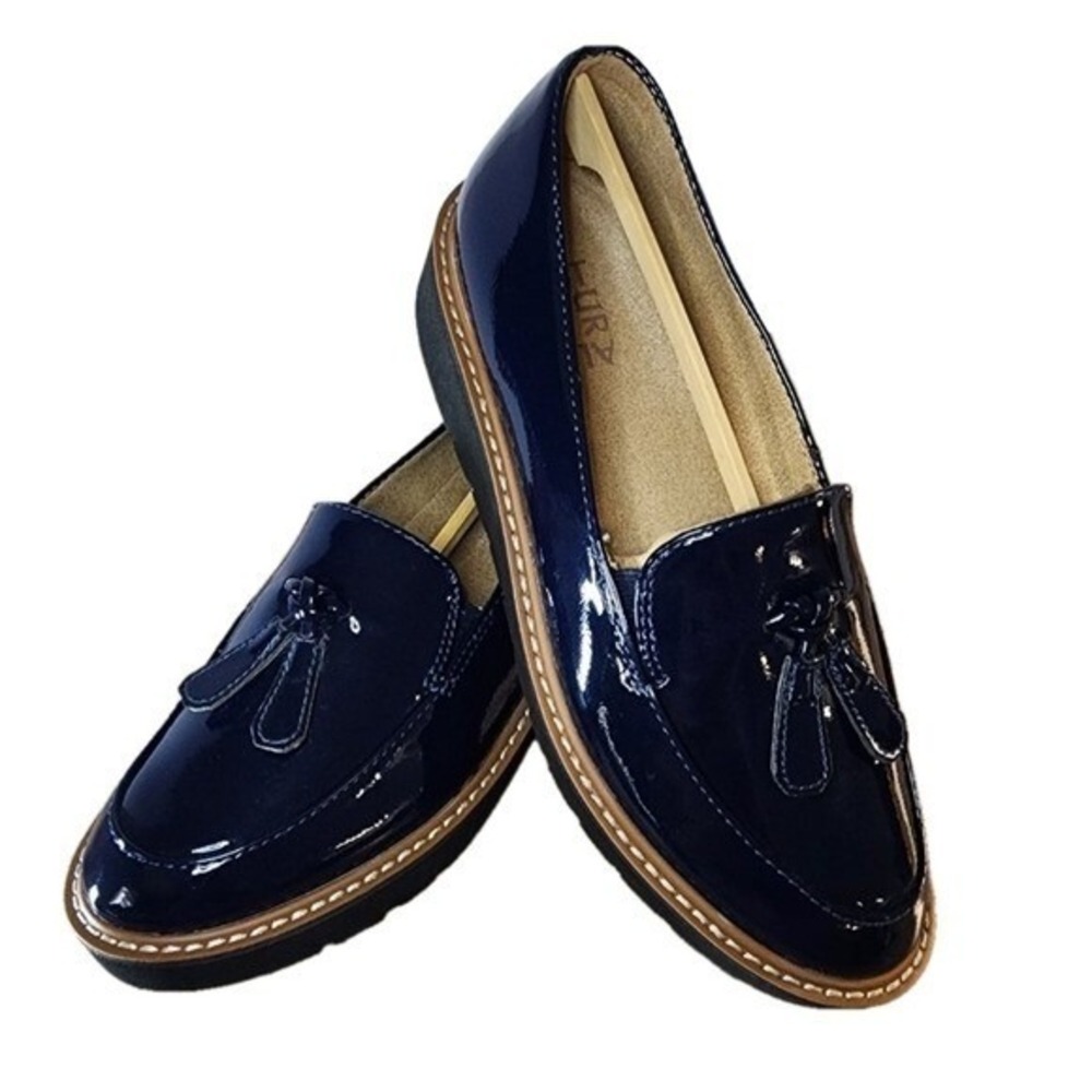 Naturalizer Electra Navy Patent Tassel Loafers Women's 6M Slip On